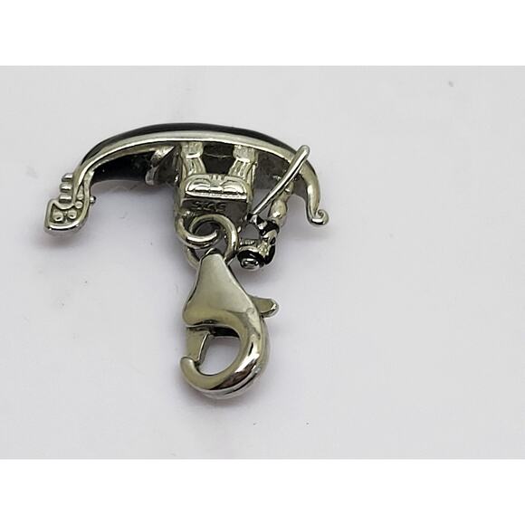 New 925 Sliver with Black Enamel Gondola Charm Highly Detailed from every angle - Picture 7 of 7